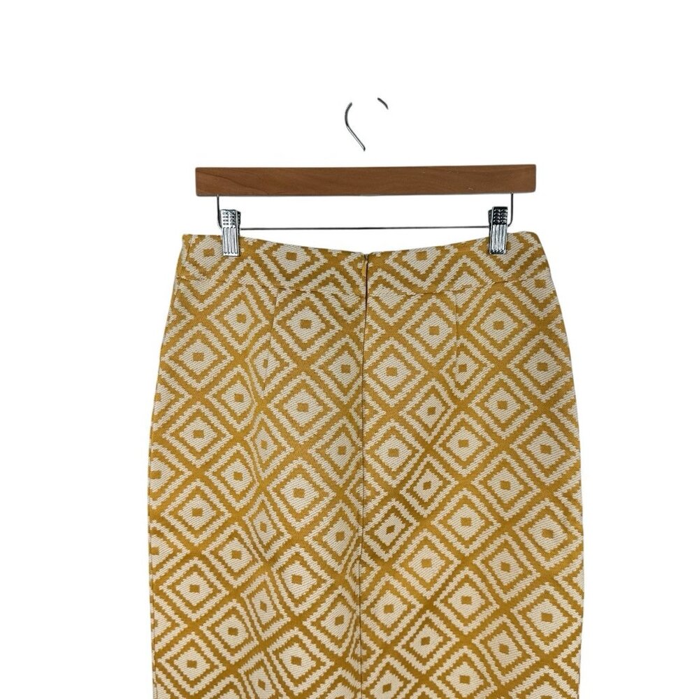 Tuckernuck NEW Marigold Tweed Margo Yellow Retro Diamond Midi Skirt Size M - Picture 8 of 12